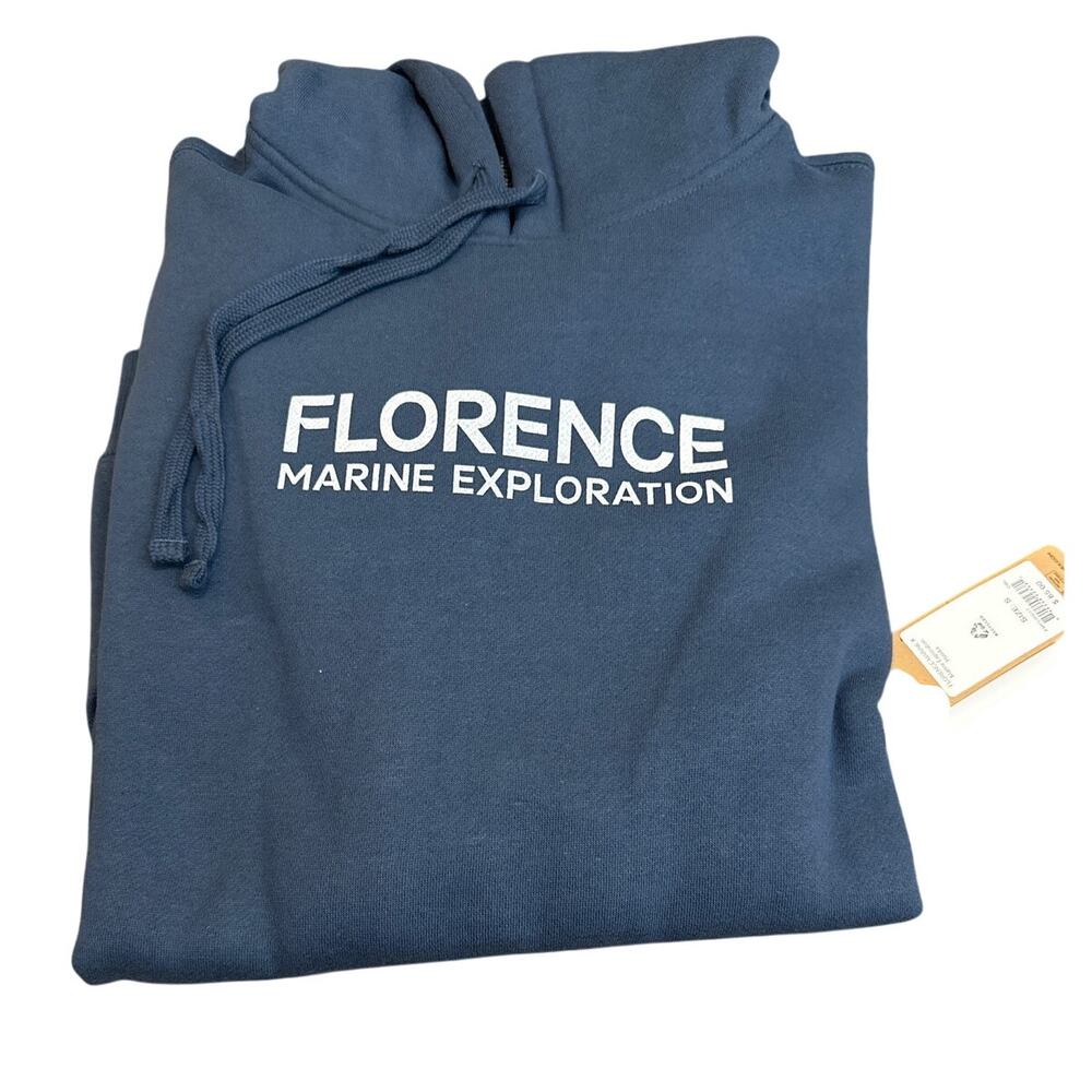 Florence Marine X Marine Exploration Hoodie Dark Blue Size Small New NWT